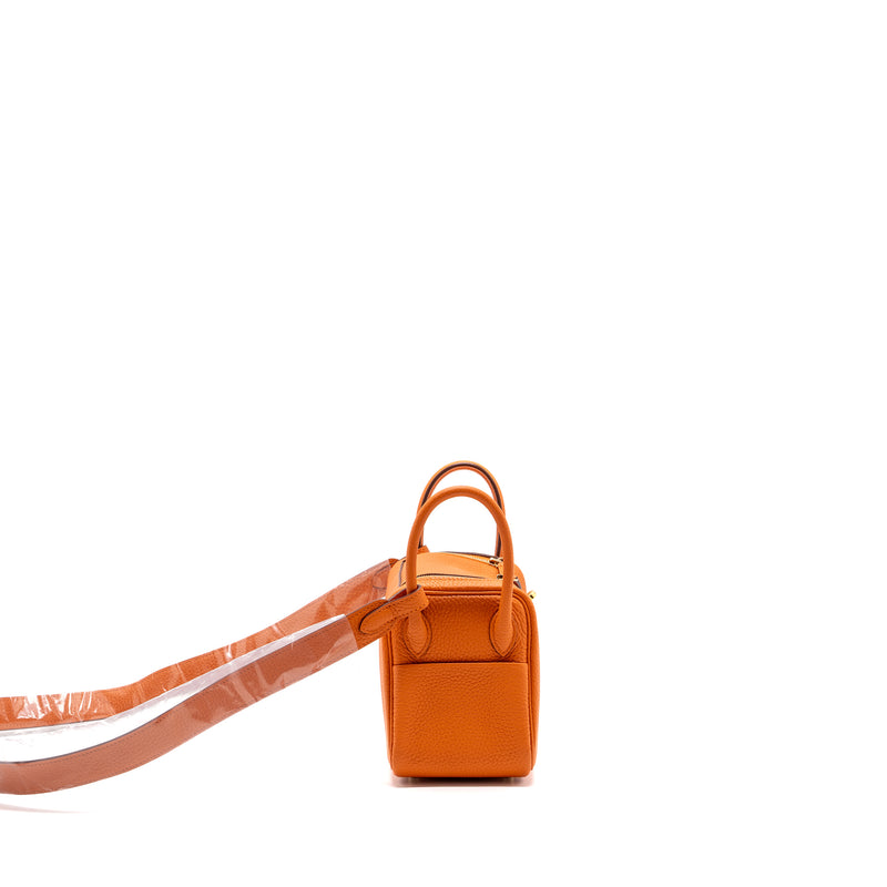 hermes mini lindy clemence orange GHW stamp B