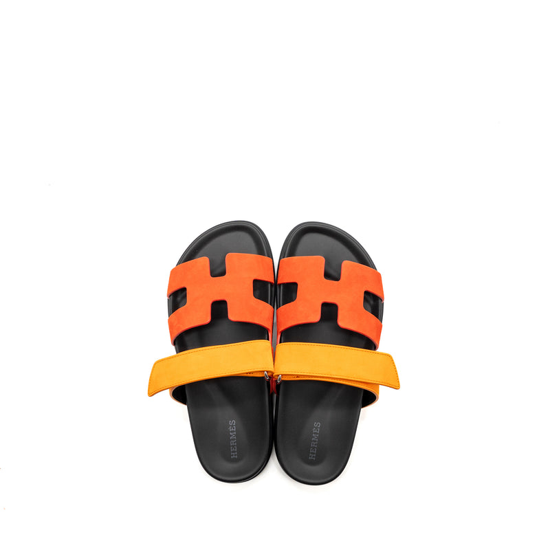 Hermes size 37.5 chypre sandal suede multicolour