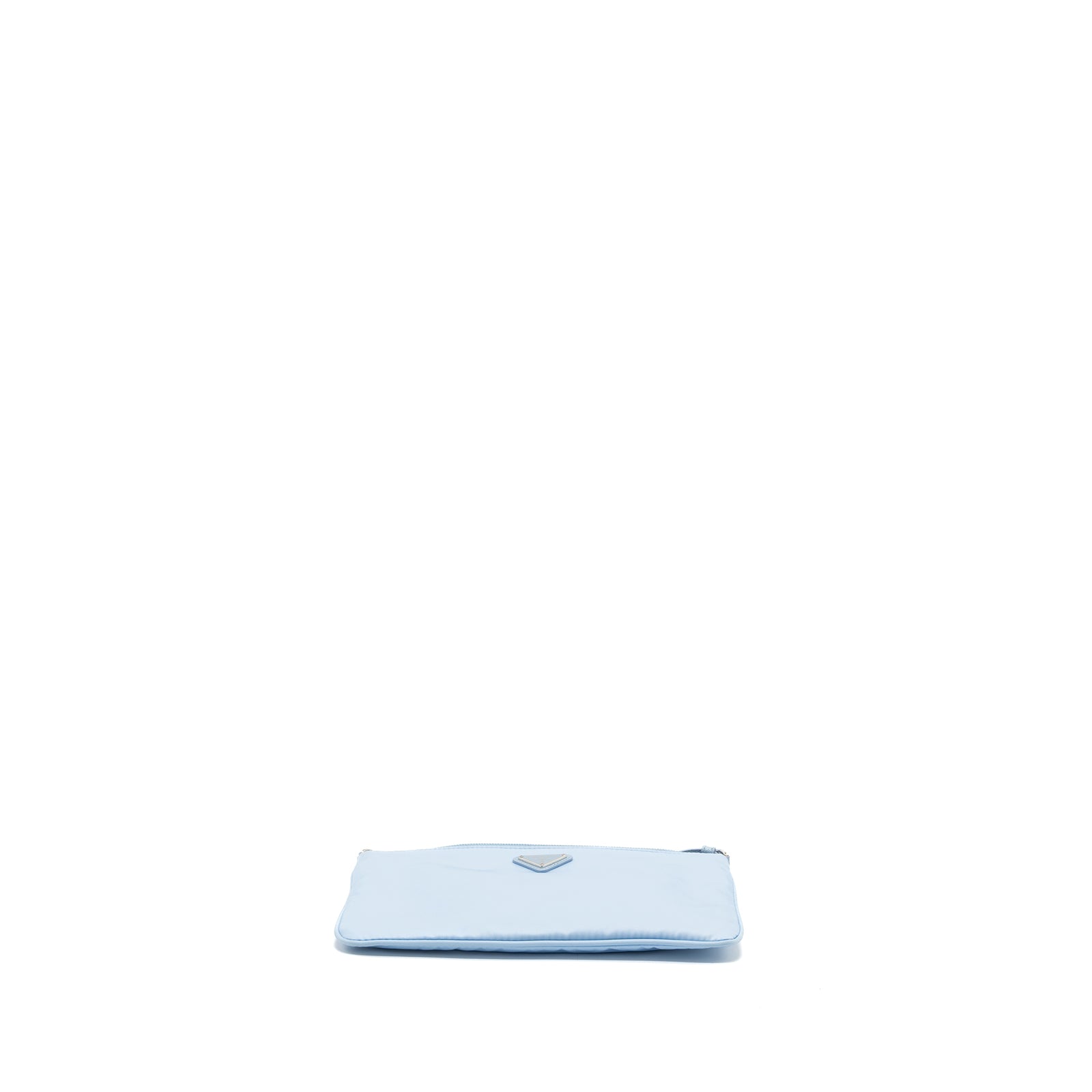 Prada Re-Nylon zip shoulder bag light blue SHW