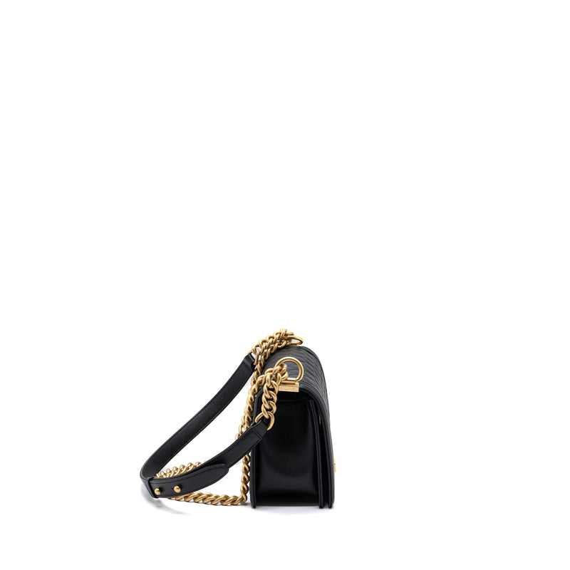 Chanel Medium Classic Boy Bag Caviar Black Brushed GHW (microchip)