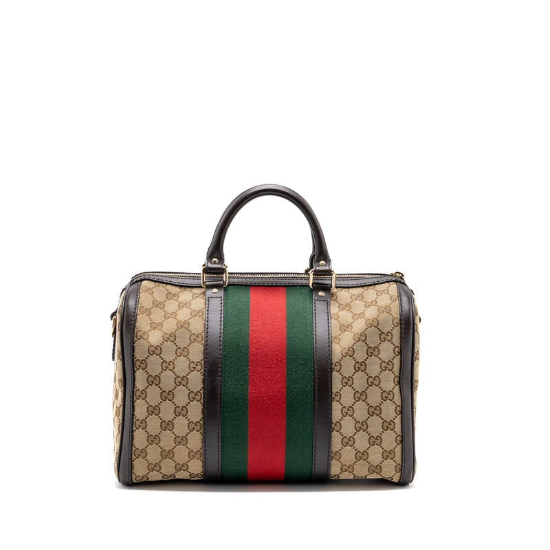 Gucci Boston Bag GG Supreme Canvas brown LGHW