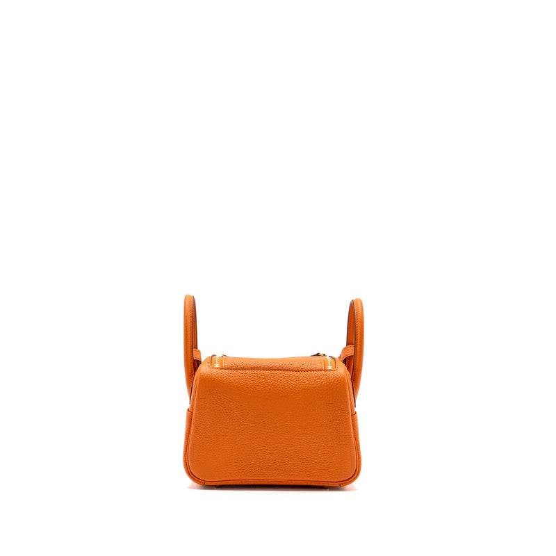 hermes mini lindy clemence orange GHW stamp B