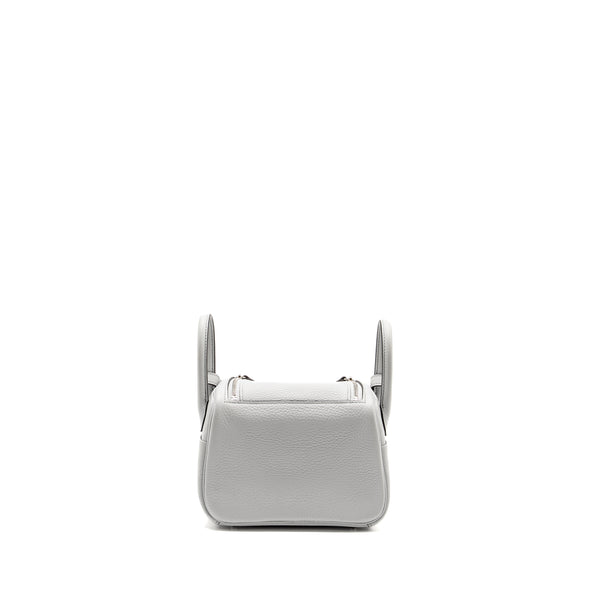 Hermes Mini Lindy Clemence Blue Pale SHW Stamp U