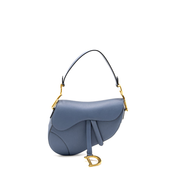 Dior Medium Saddle bag Calfskin Blue GHW