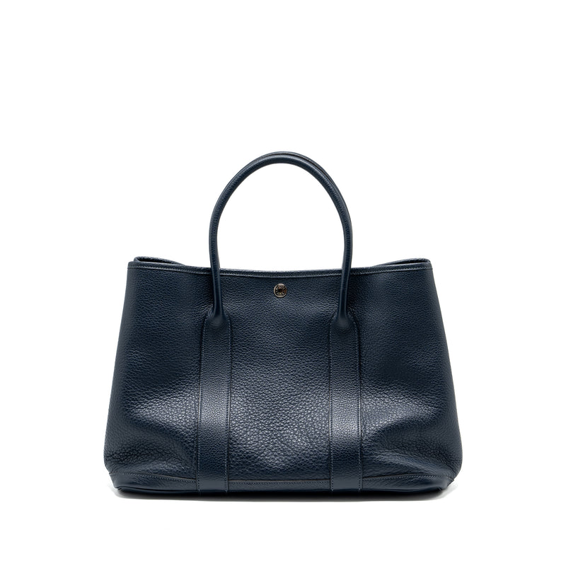 Hermes Garden Party 36 Negonda Blue indigo SHW Stamp Square L