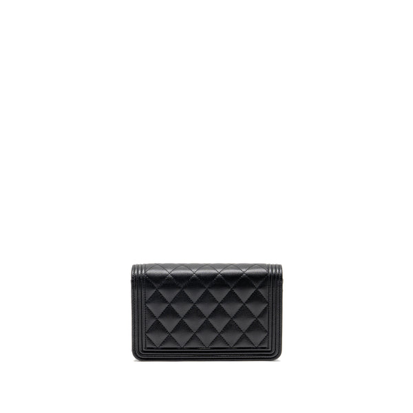 Chanel Boy wallet on chain caviar black ruthenium SHW (microchip)