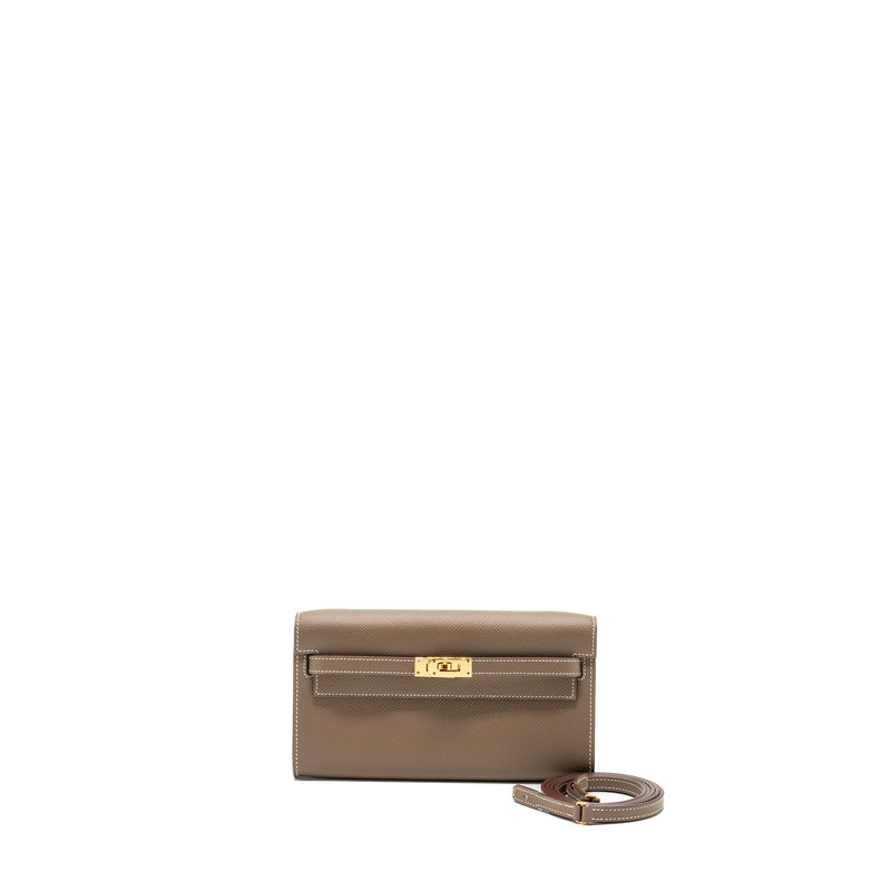 Hermes Kelly To Go Epsom Etoupe GHW Stamp Z