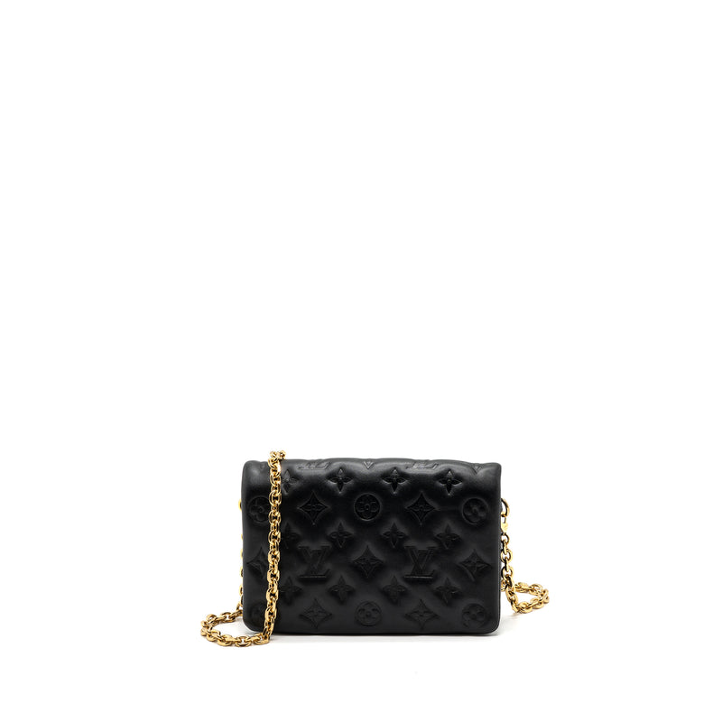 Louis Vuitton Pochette Coussin Black in Lambskin with Gold-tone - US