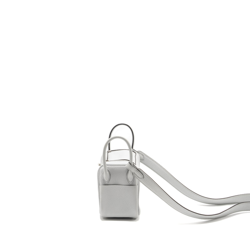 Hermes Mini Lindy Clemence Blue Pale SHW Stamp U