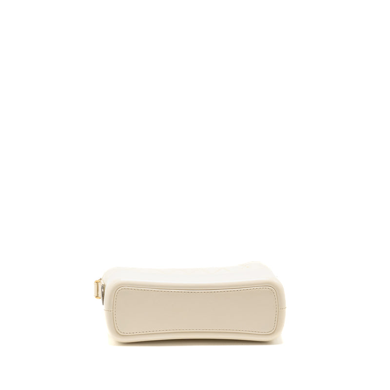 Chanel Large Gabrielle Hobo Bag Aged Calfskin White Multicolour Hardware
