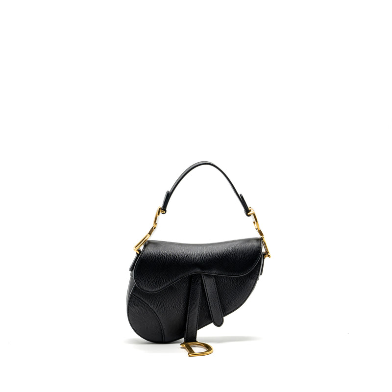 Dior mini saddle bag grained calfskin black GHW