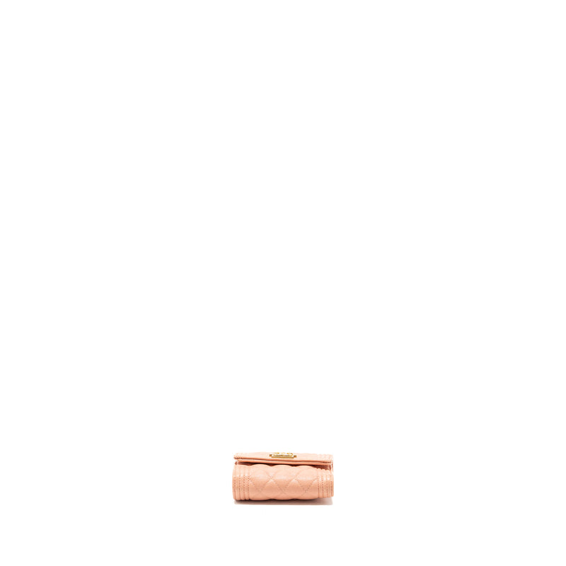 Chanel Boy Compact Wallet Caviar Pink GHW