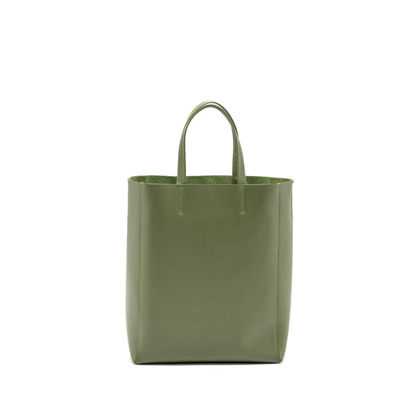 Celine vertical cabas tote bag grained calfskin green GHW