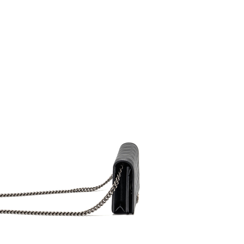 Chanel Boy wallet on chain caviar black ruthenium SHW (microchip)