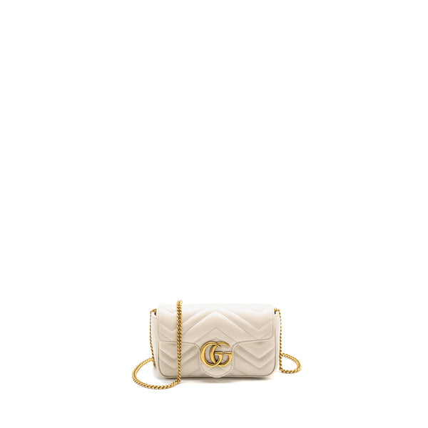 Gucci GG Marmont Super Mini Calfskin White GHW