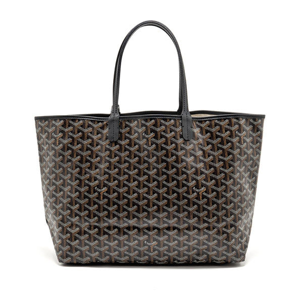 Goyard Saint Louis PM Tote Goyardine Canvas/Calfskin Black SHW