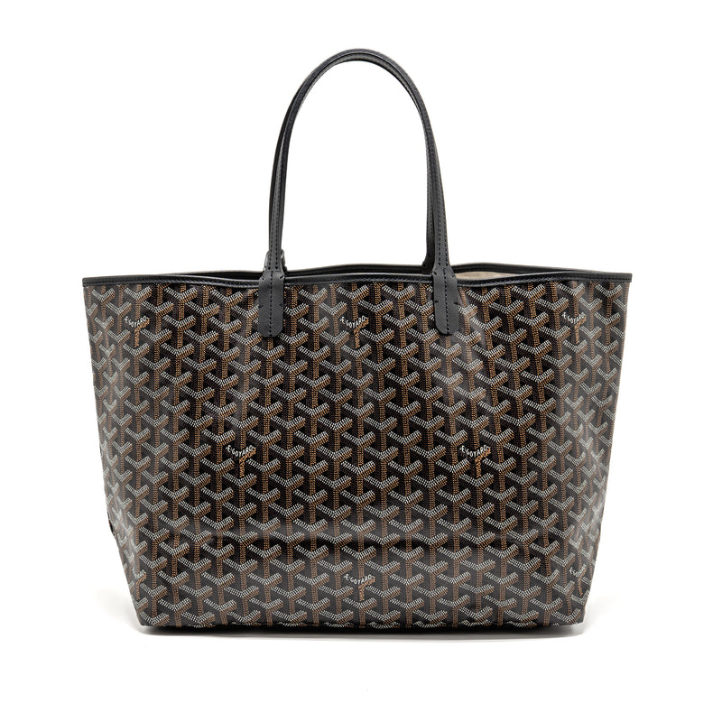 Goyard Saint Louis PM Tote Goyardine Canvas/Calfskin Black SHW
