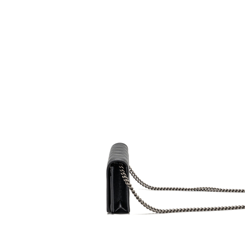 Chanel Boy wallet on chain caviar black ruthenium SHW (microchip)