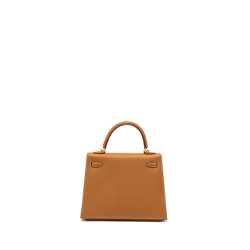 Hermes kelly 25 sellier Epsom gold GHW stamp D