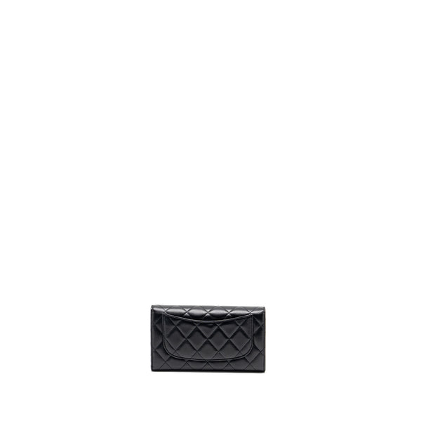 Chanel Classic Compact Long Wallet Lambskin black SHW
