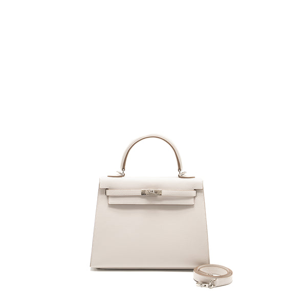 Hermes Kelly 25 Epsom Gris Pale SHW stamp B