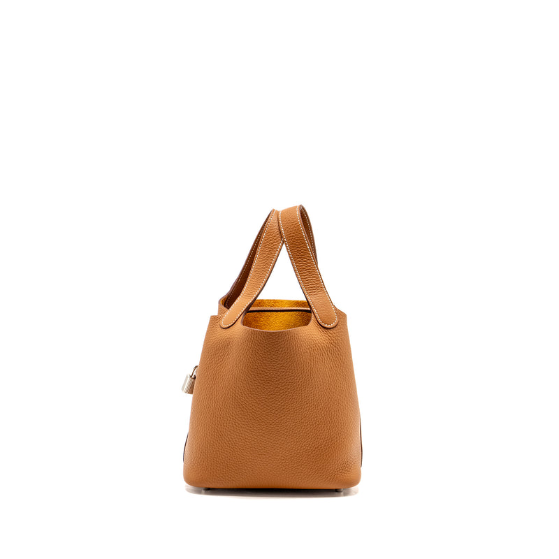 Hermes Picotin 18 Lock Bag Clemence Gold SHW Stamp B