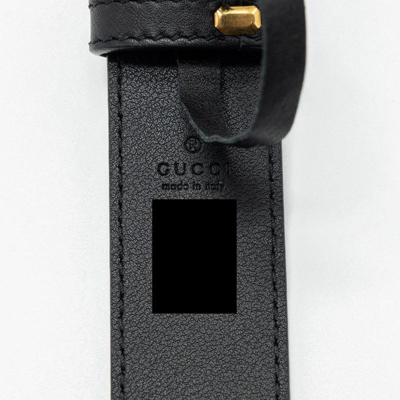 Gucci Size 75 GG Marmont Leather Belt Black GHW