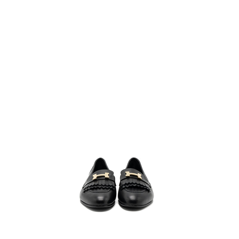 Hermes size 36.5 royal loafer calfskin black GHW