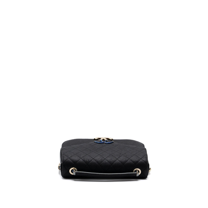 Chanel Flap Bag with handle Caviar Black/Multicolour LGHW