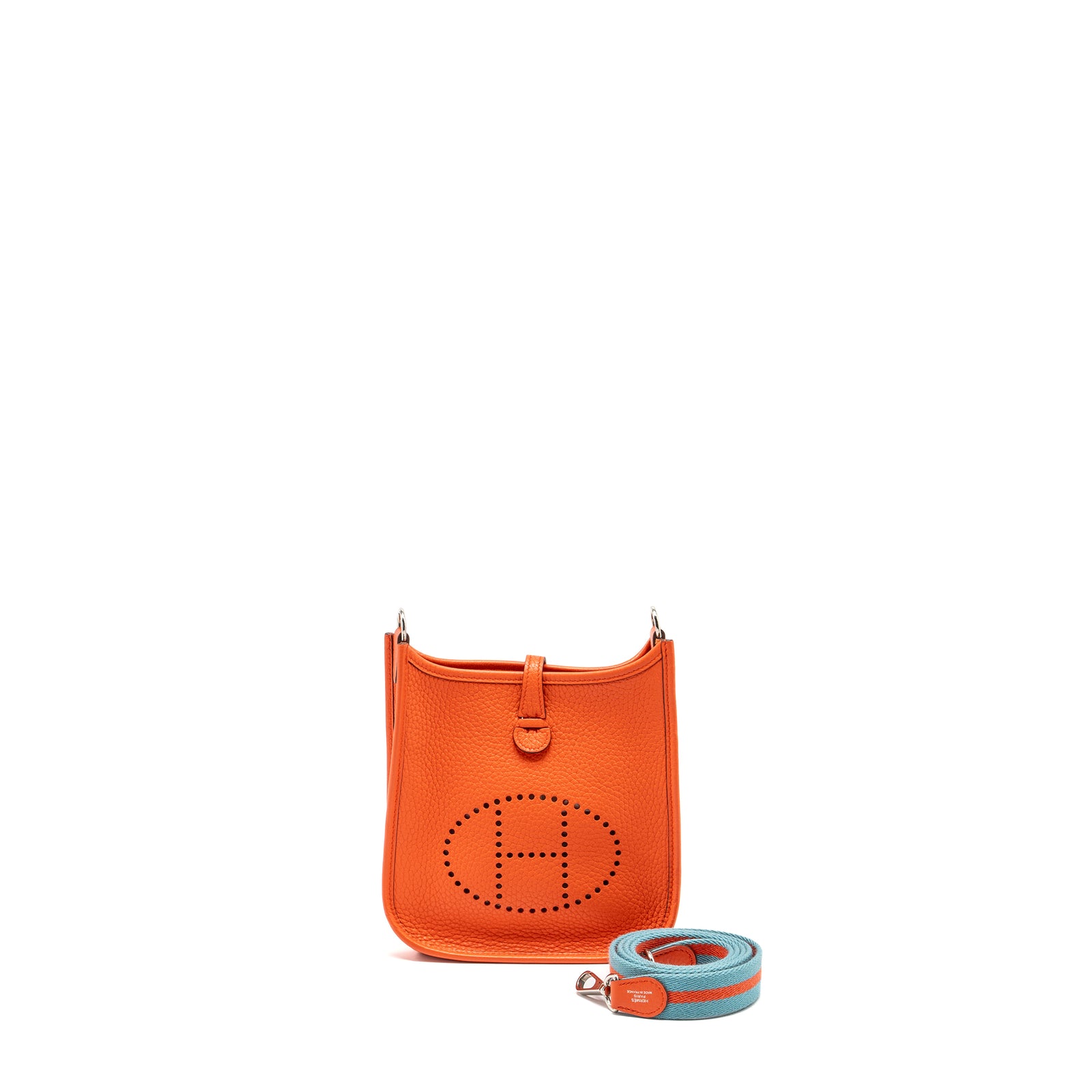 Hermes Mini Evelyne ミニ エヴリン STAMP K【新品未使用】 Hermes Mini Evelyne Clemence Orange SHW Stamp T