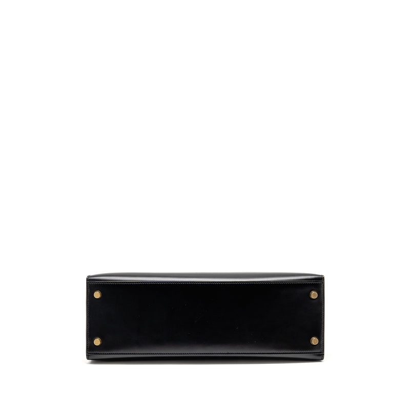 Hermes Kelly 32 Box Black GHW Stamp Square B
