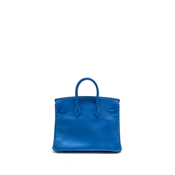 Hermes Birkin 25 Taurillon Novello I7 Blue Zellige SHW stamp Y