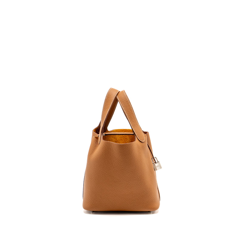 Hermes Picotin 18 Lock Bag Clemence Gold SHW Stamp B