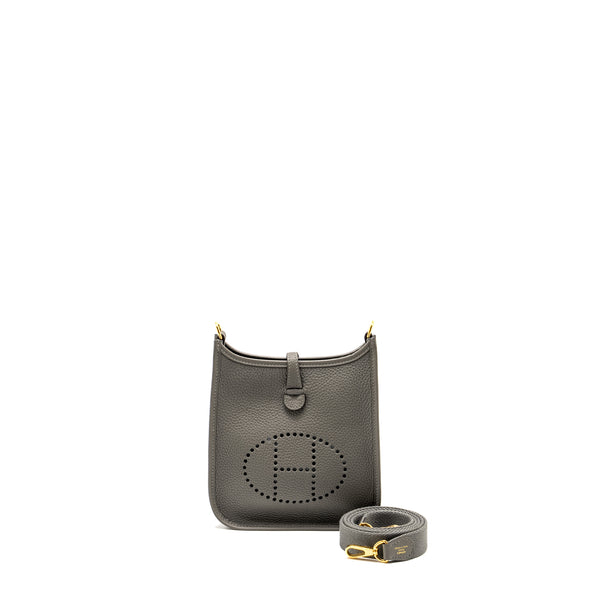 Hermes Mini Evelyne Clemence Gris Meyer GHW Stamp U