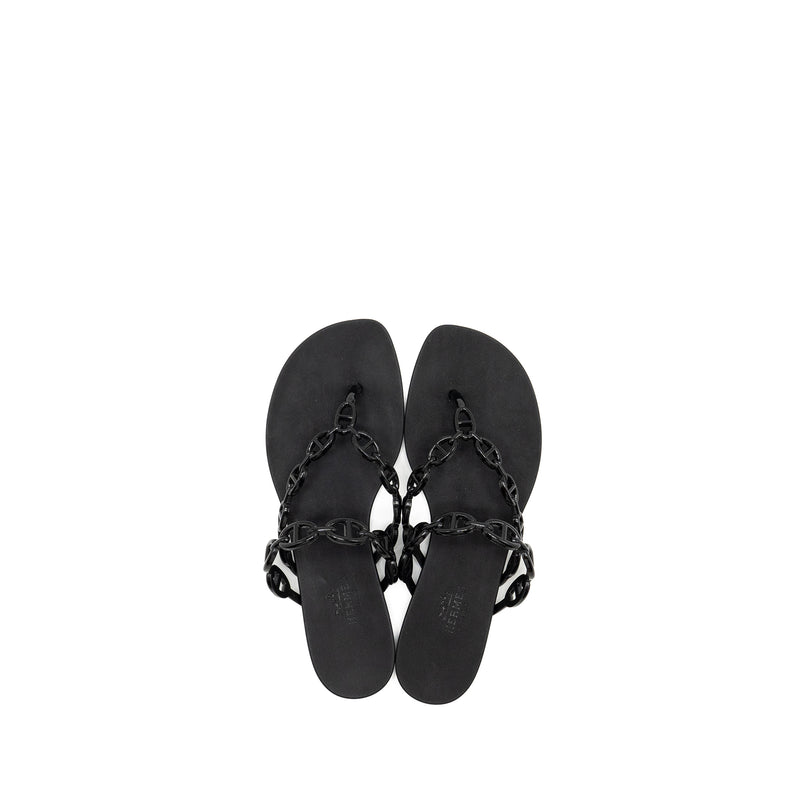 Hermes Size 36 Island Sandals Black