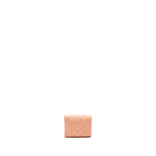 Chanel Boy Compact Wallet Caviar Pink GHW