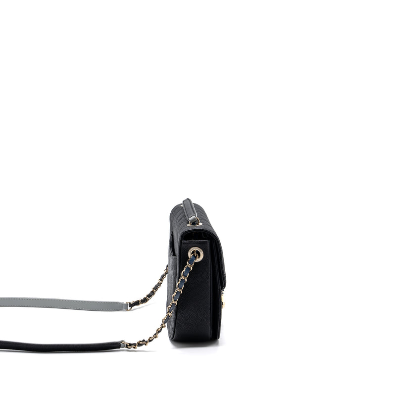 Chanel Flap Bag with handle Caviar Black/Multicolour LGHW