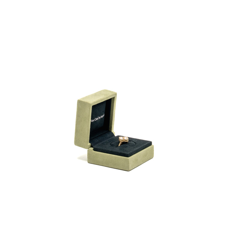 Van Cleef & Arpels Size 52 Vintage Alhambra Ring Yellow Gold, Diamond, Mother-of-Pearl