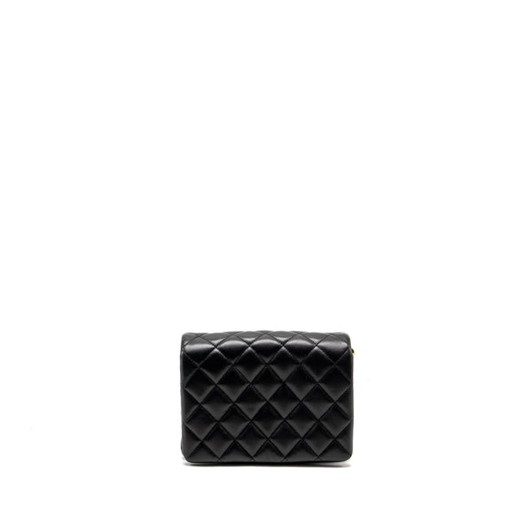 Chanel 22A Button on chain Flap Bag Lambskin Black GHW (Microchip)