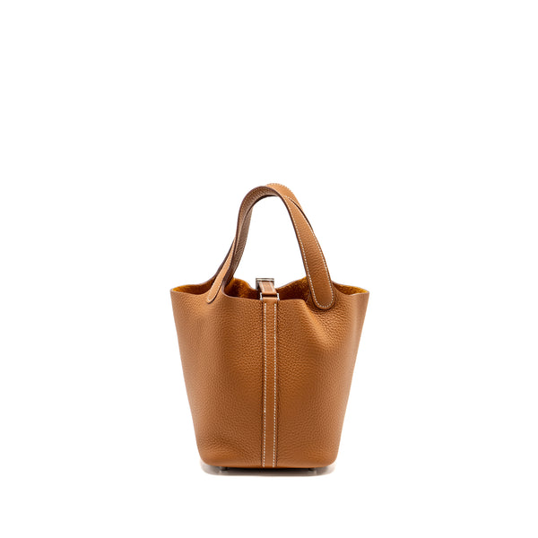 Hermes Picotin 18 Lock Bag Clemence Gold SHW Stamp B