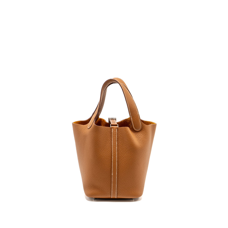 Hermes Picotin 18 Lock Bag Clemence Gold SHW Stamp B