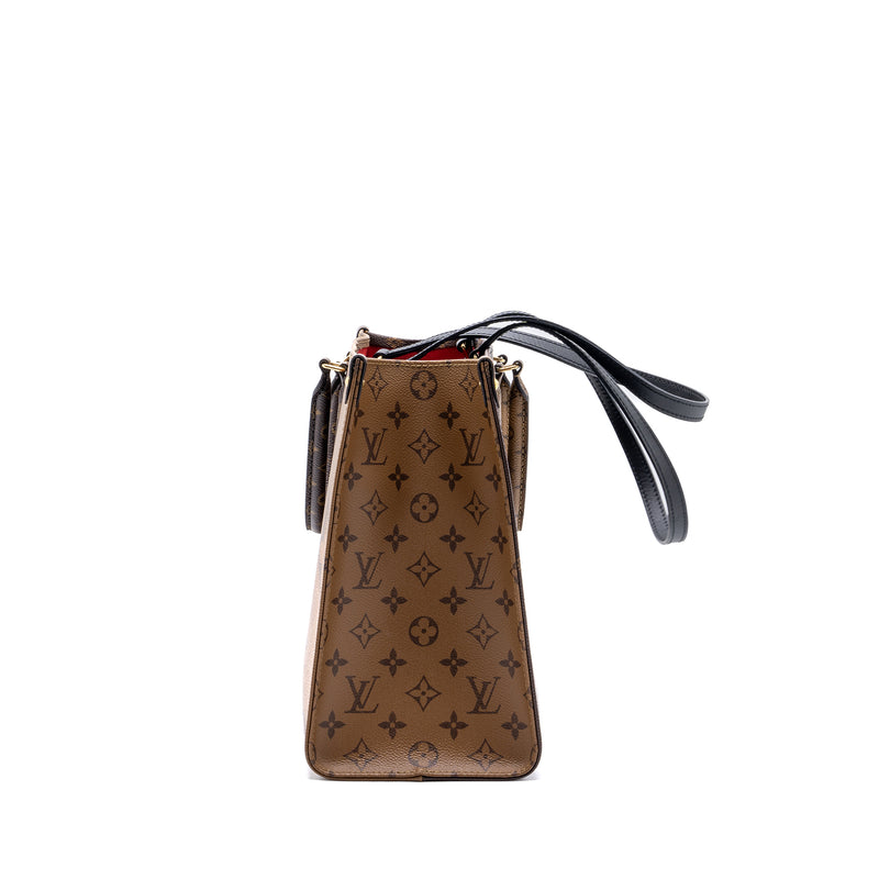 Louis Vuitton OntheGo MM Monogram Reverse Canvas GHW (New Version)