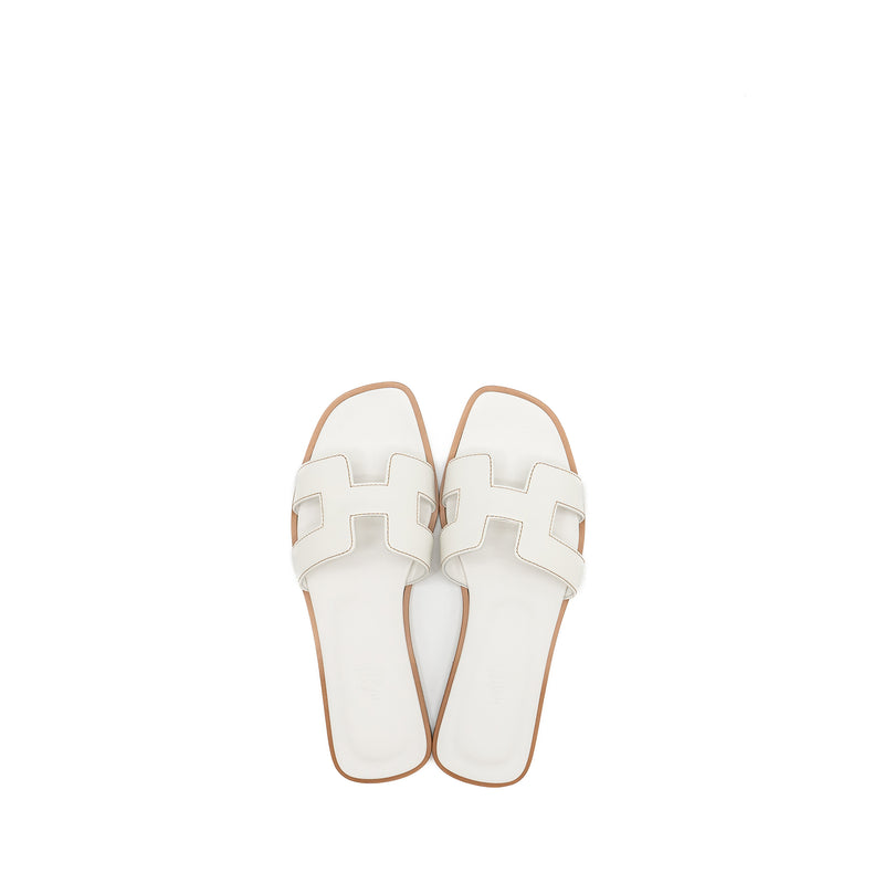 Hermes Size 36 Oran Sandals White