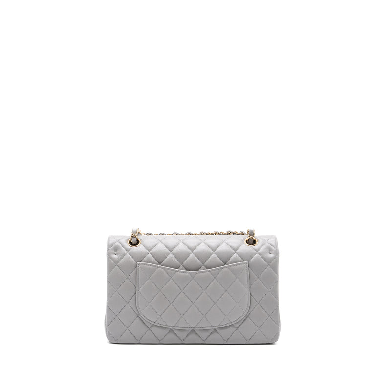 Chanel Classic Medium Double Flap Bag Caviar Light Grey LGHW (microchip)