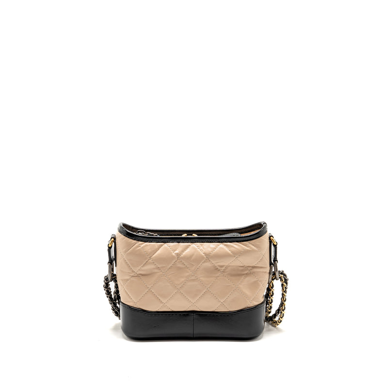 Chanel Small Gabrielle Hobo Bag Calfskin Beige Multicolour Hardware