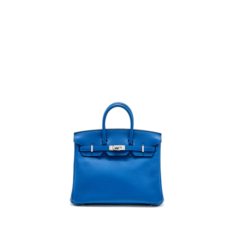 Hermes Birkin 25 Taurillon Novello I7 Blue Zellige SHW stamp Y