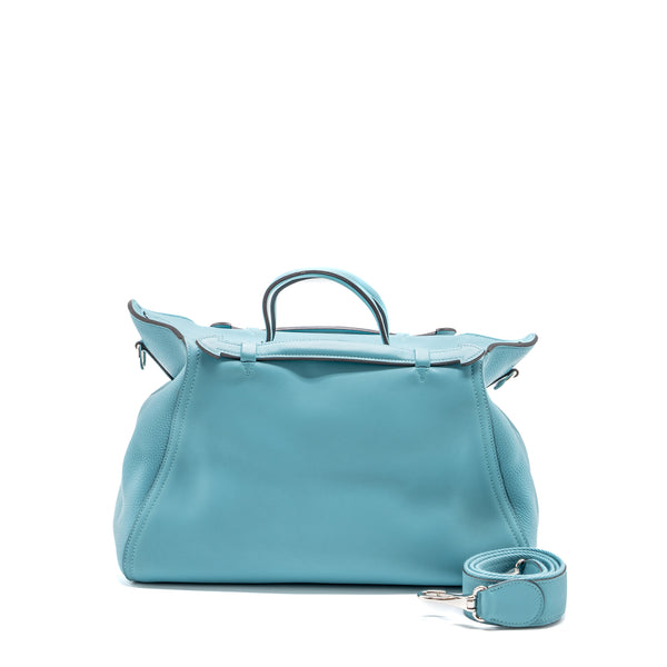 Hermes oxer shoulder bag swift / clemence blue atoll SHW stamp X