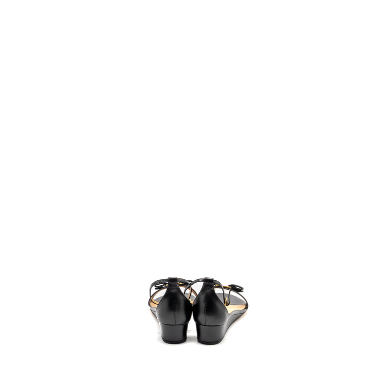 Salvatore Ferragamo Size 8.5 Margot Vara Bow Sandals Black LGHW