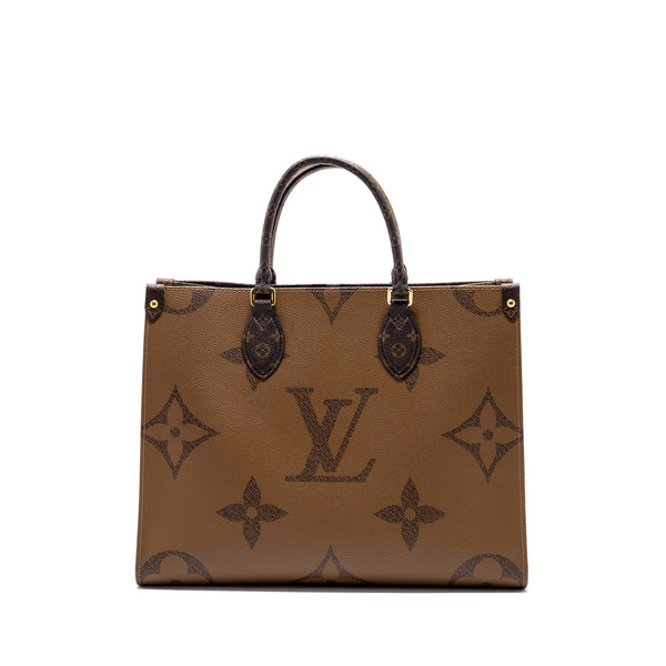 Louis Vuitton OntheGo MM Monogram Reverse Canvas GHW (New Version)