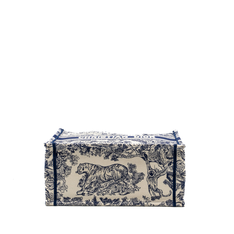 Dior Medium Book tote Blue Toile De Jouy Embroidery Canvas
